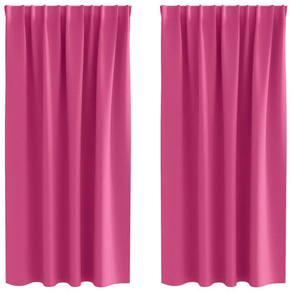 Blackout Curtains with Rings 2 pcs Bright Pink 175 x 140 cm