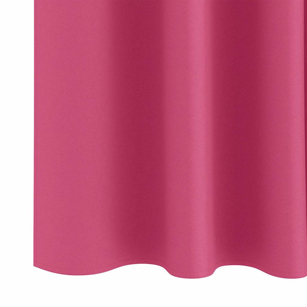 Blackout Curtains with Rings 2 pcs Bright Pink 225 x 140 cm