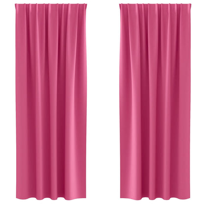 Blackout Curtains with Rings 2 pcs Bright Pink 225 x 140 cm