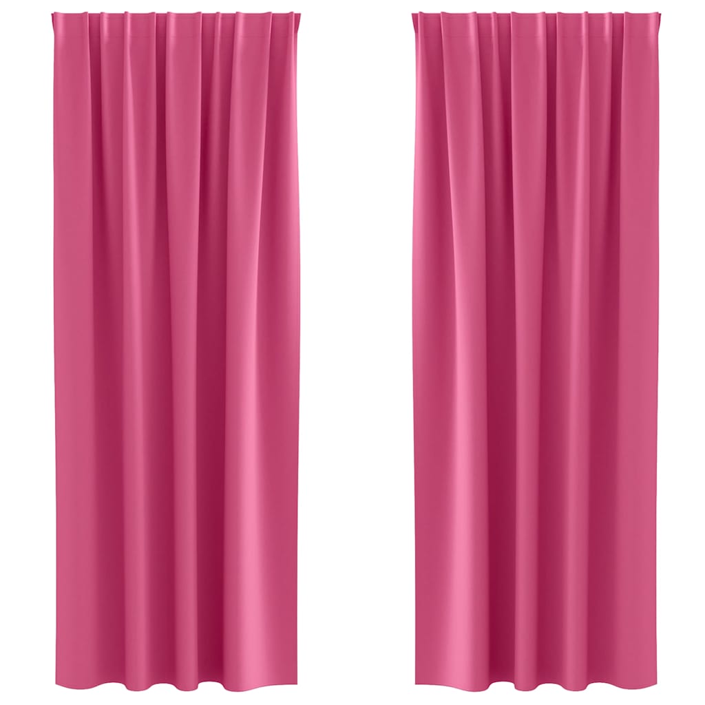 Blackout Curtains with Rings 2 pcs Bright Pink 245 x 140 cm