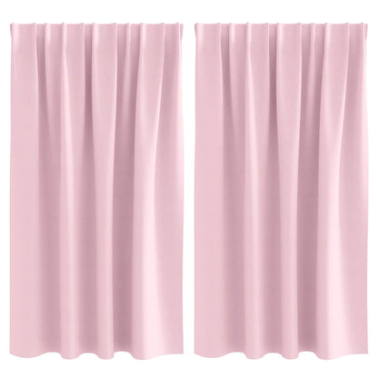 Blackout Curtains with Rings 2 pcs Baby Pink 140 x 140 cm