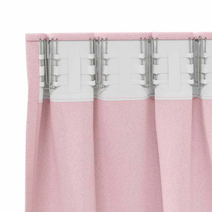 Blackout Curtains with Rings 2 pcs Baby Pink 175 x 140 cm