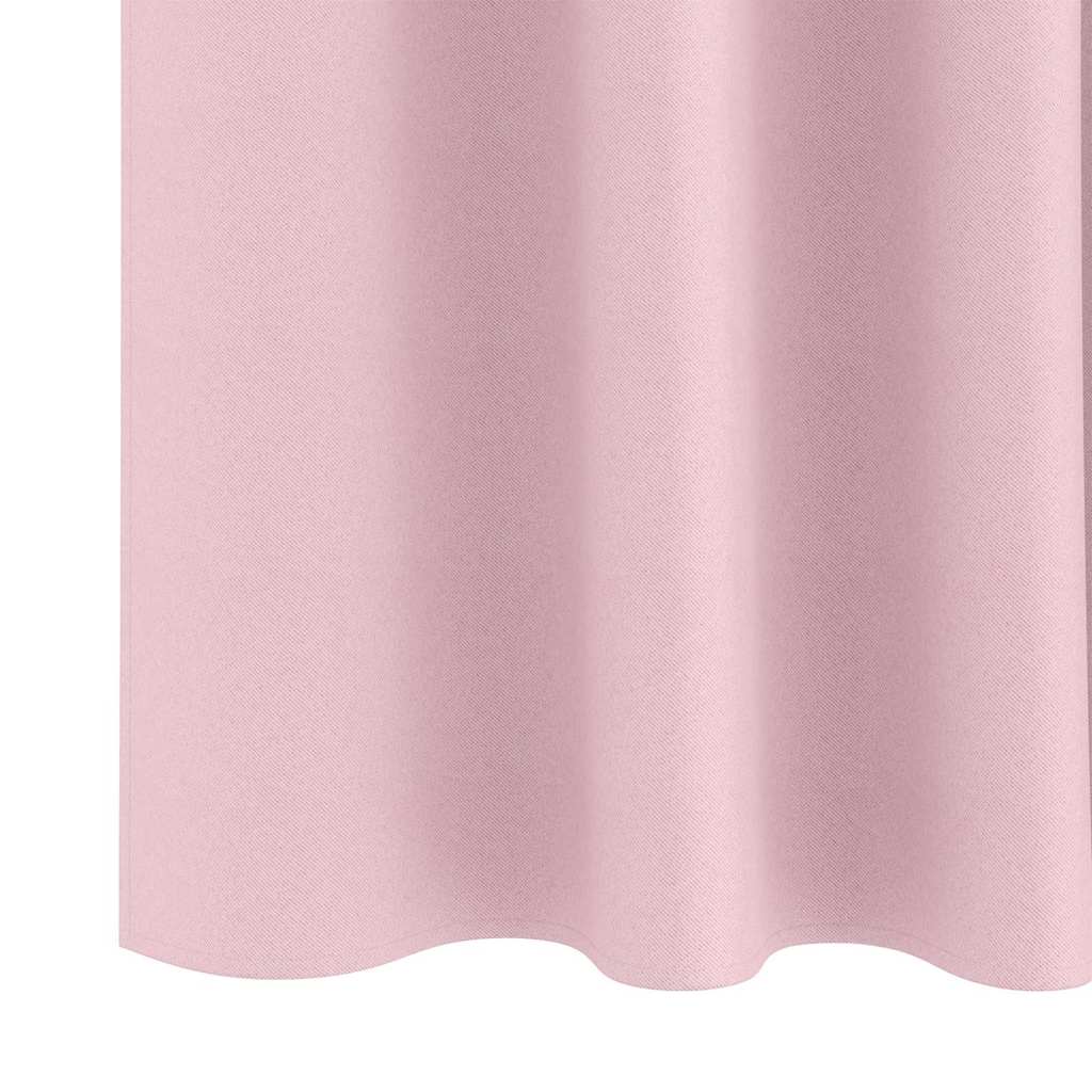 Blackout Curtains with Rings 2 pcs Baby Pink 175 x 140 cm