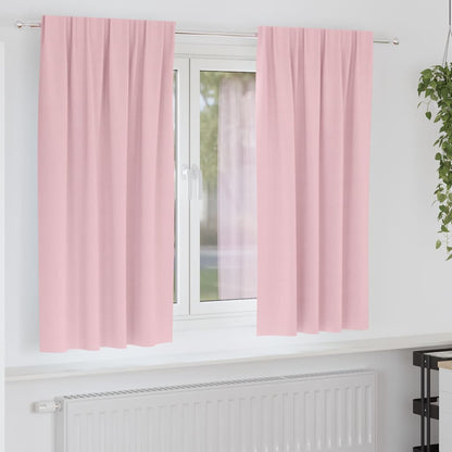 Blackout Curtains with Rings 2 pcs Baby Pink 175 x 140 cm