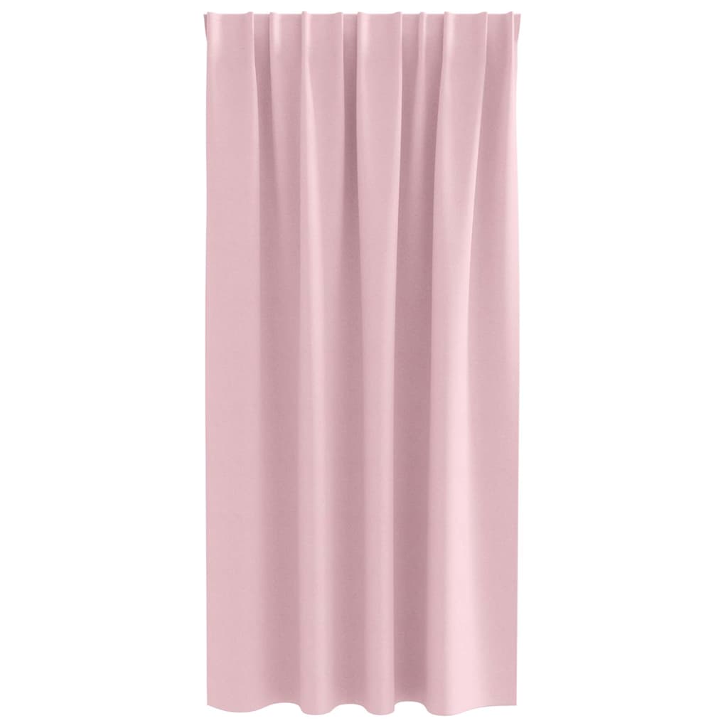 Blackout Curtains with Rings 2 pcs Baby Pink 175 x 140 cm