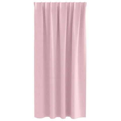 Blackout Curtains with Rings 2 pcs Baby Pink 175 x 140 cm