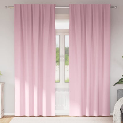 Blackout Curtains with Rings 2 pcs Baby Pink 225 x 140 cm