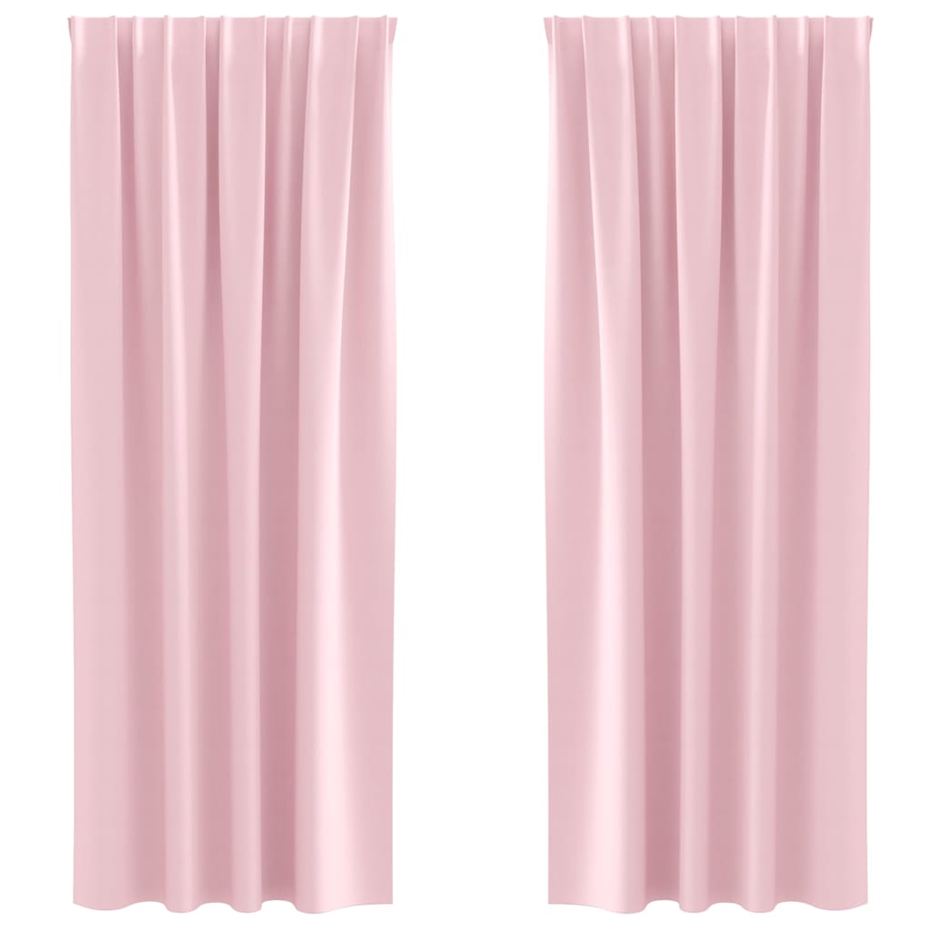 Blackout Curtains with Rings 2 pcs Baby Pink 260 x 140 cm