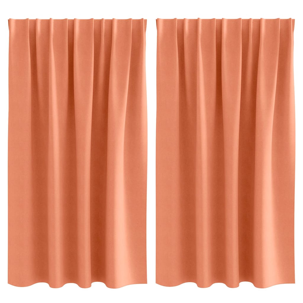 Blackout Curtains with Rings 2 pcs Terracotta 140 x 140 cm
