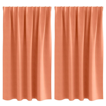 Blackout Curtains with Rings 2 pcs Terracotta 140 x 140 cm