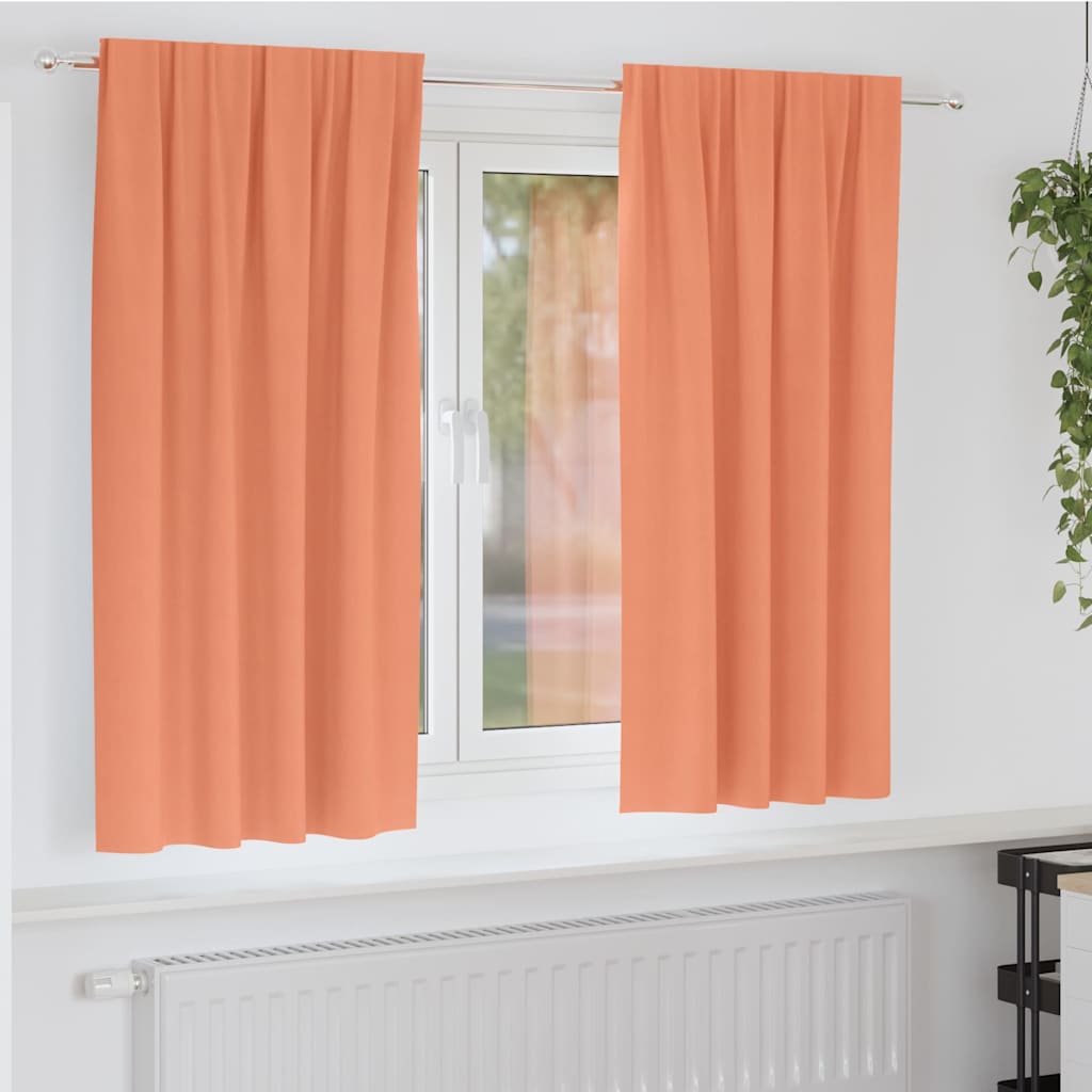 Blackout Curtains with Rings 2 pcs Terracotta 175 x 140 cm