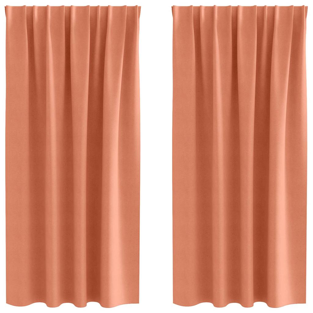 Blackout Curtains with Rings 2 pcs Terracotta 175 x 140 cm