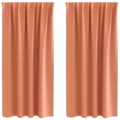Blackout Curtains with Rings 2 pcs Terracotta 175 x 140 cm