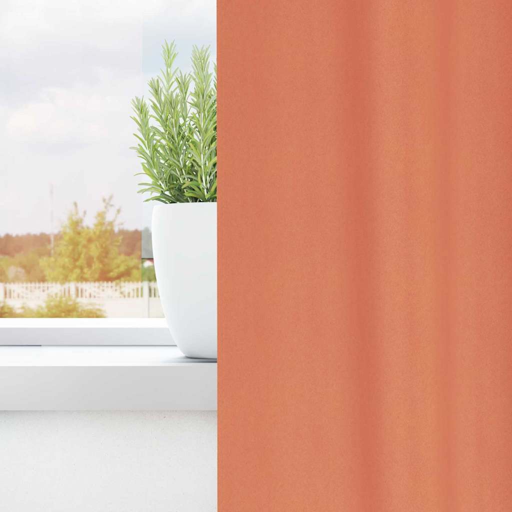 Blackout Curtains with Rings 2 pcs Terracotta 245 x 140 cm