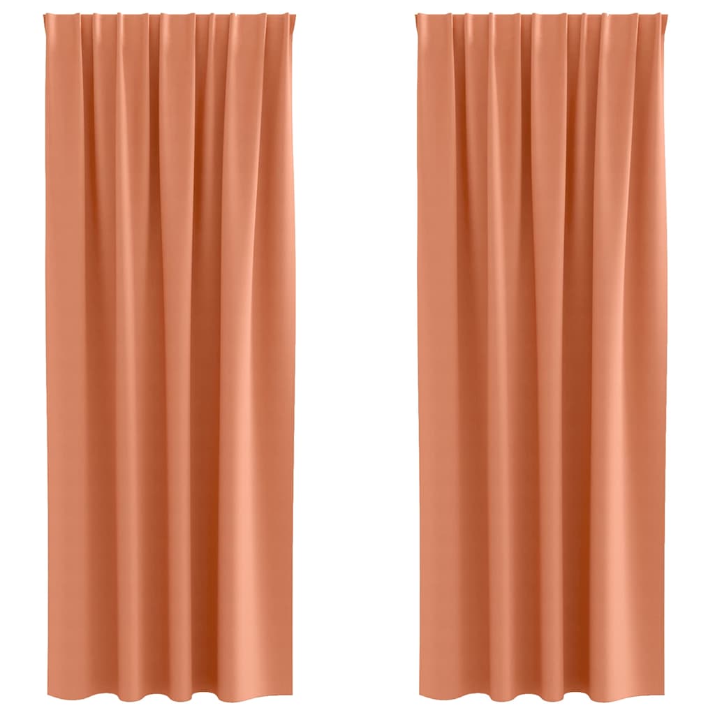 Blackout Curtains with Rings 2 pcs Terracotta 245 x 140 cm