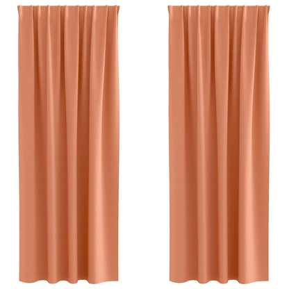 Blackout Curtains with Rings 2 pcs Terracotta 245 x 140 cm