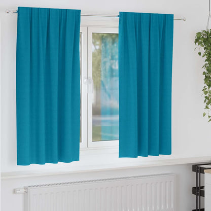 Blackout Curtains with Rings 2 pcs Turquoise 175 x 140 cm