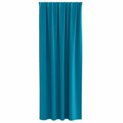 Blackout Curtains with Rings 2 pcs Turquoise 225 x 140 cm