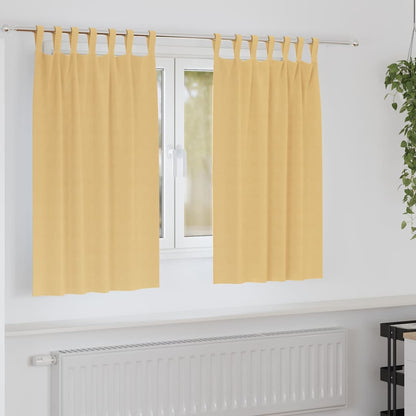 Blackout Curtains with Rings 2 pcs Beige 140 x 140 cm Polyester