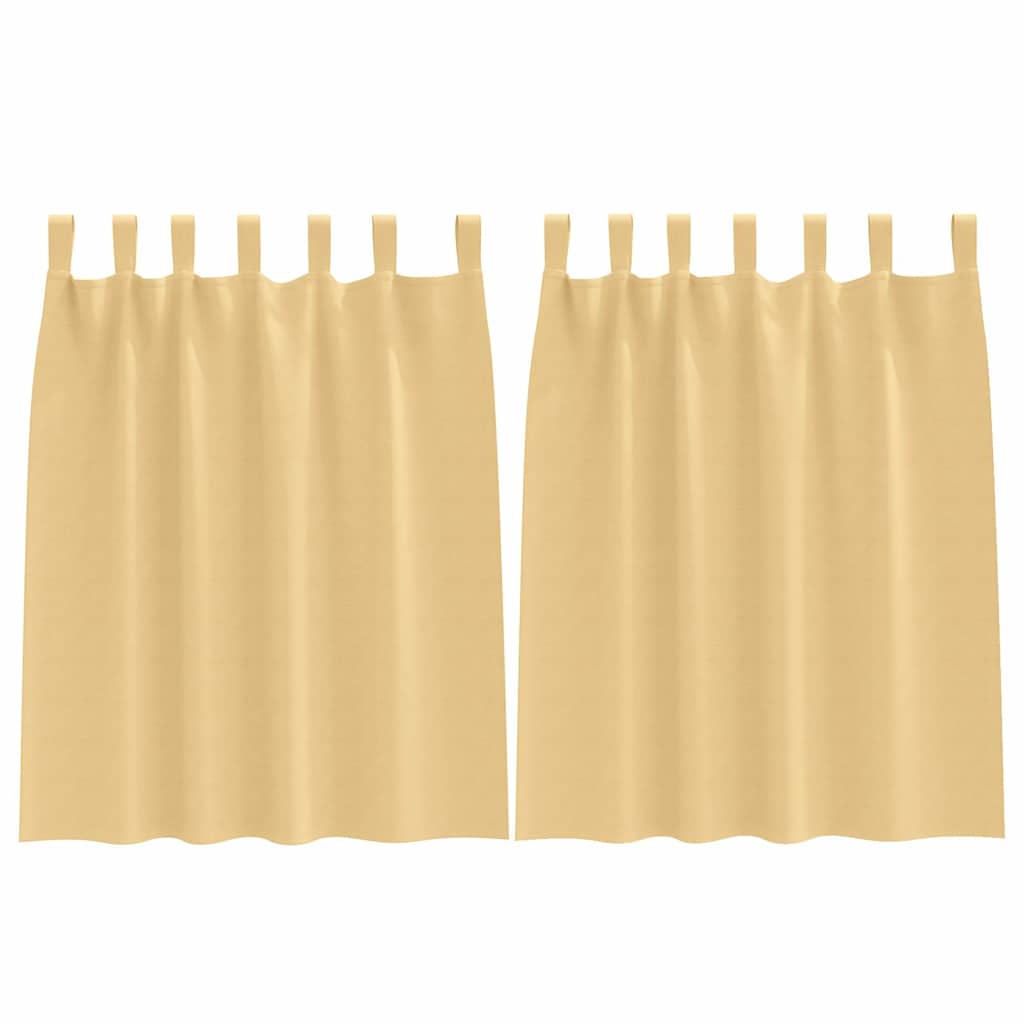 Blackout Curtains with Rings 2 pcs Beige 140 x 140 cm Polyester
