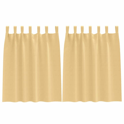 Blackout Curtains with Rings 2 pcs Beige 140 x 140 cm Polyester