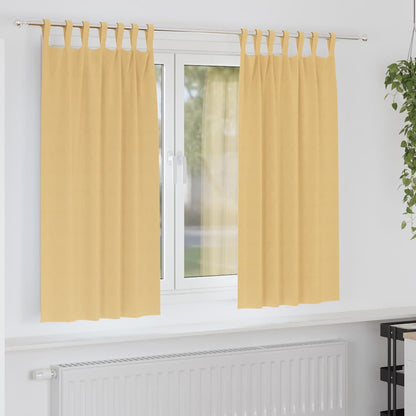 Blackout Curtains with Rings 2 pcs Beige 175 x 140 cm Polyester