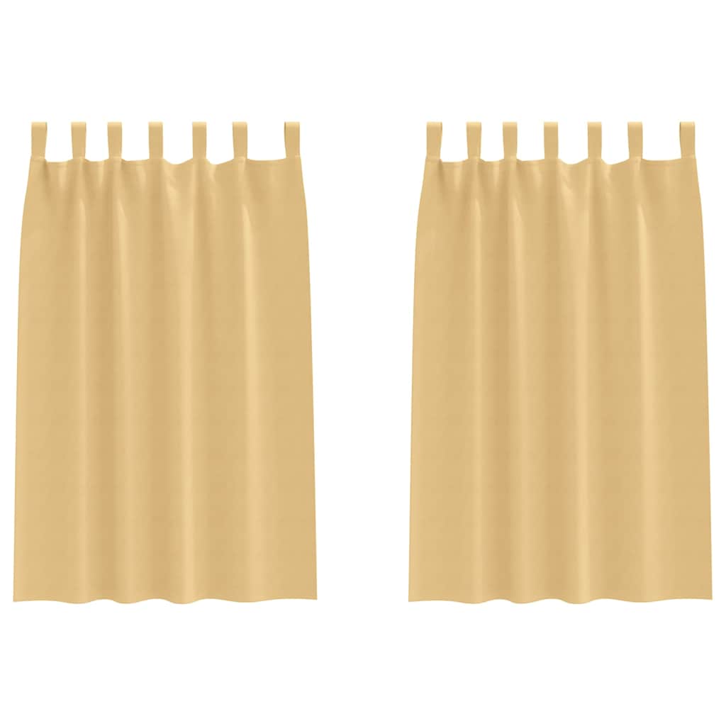 Blackout Curtains with Rings 2 pcs Beige 175 x 140 cm Polyester