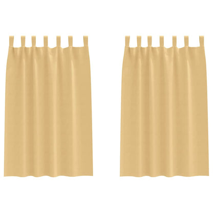 Blackout Curtains with Rings 2 pcs Beige 175 x 140 cm Polyester