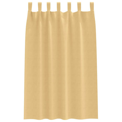 Blackout Curtains with Rings 2 pcs Beige 175 x 140 cm Polyester