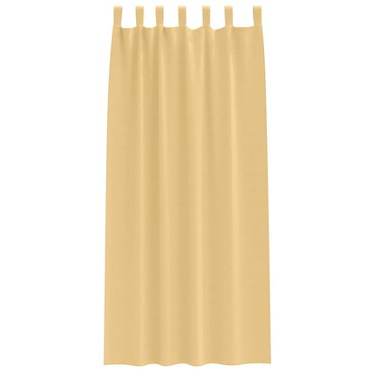 Blackout Curtains with Rings 2 pcs Beige 245 x 140 cm Polyester