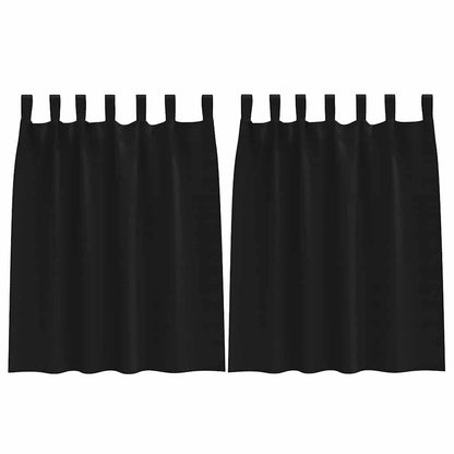 Blackout Curtains with Rings 2 pcs Black 140 x 140 cm Polyester