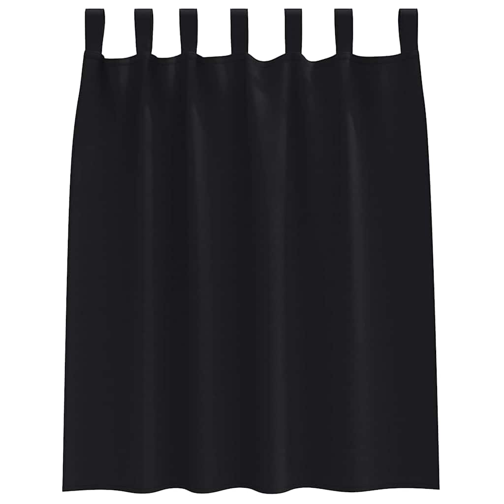 Blackout Curtains with Rings 2 pcs Black 140 x 140 cm Polyester