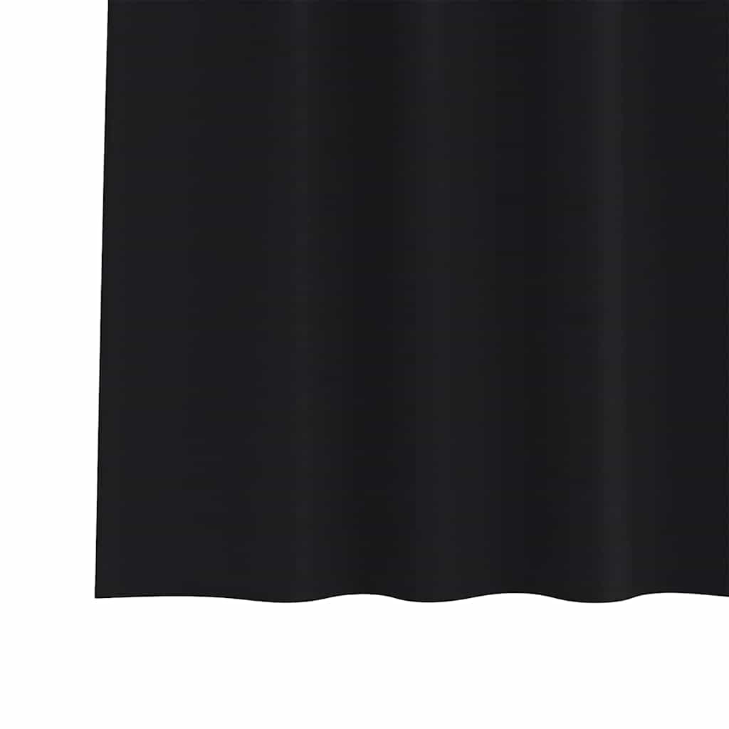 Blackout Curtains with Rings 2 pcs Black 175 x 140 cm Polyester
