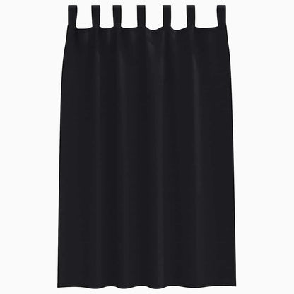 Blackout Curtains with Rings 2 pcs Black 175 x 140 cm Polyester