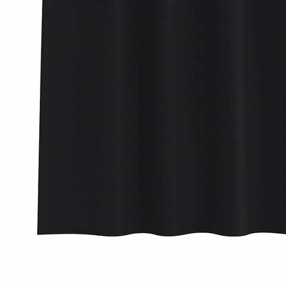Blackout Curtains with Rings 2 pcs Black 225 x 140 cm Polyester