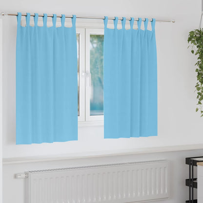 Blackout Curtains with Rings 2 pcs Light Blue 140 x 140 cm