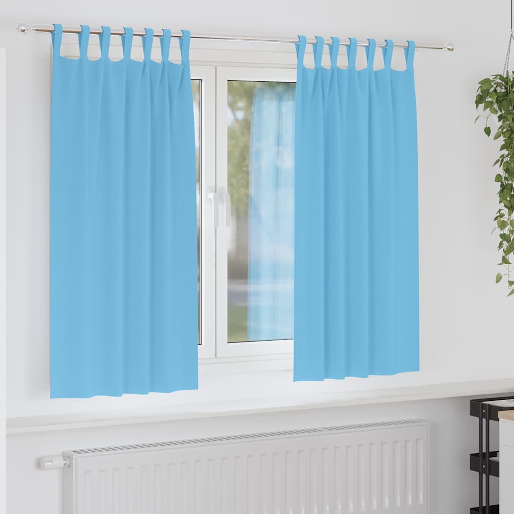 Blackout Curtains with Rings 2 pcs Light Blue 175 x 140 cm