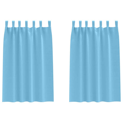 Blackout Curtains with Rings 2 pcs Light Blue 175 x 140 cm