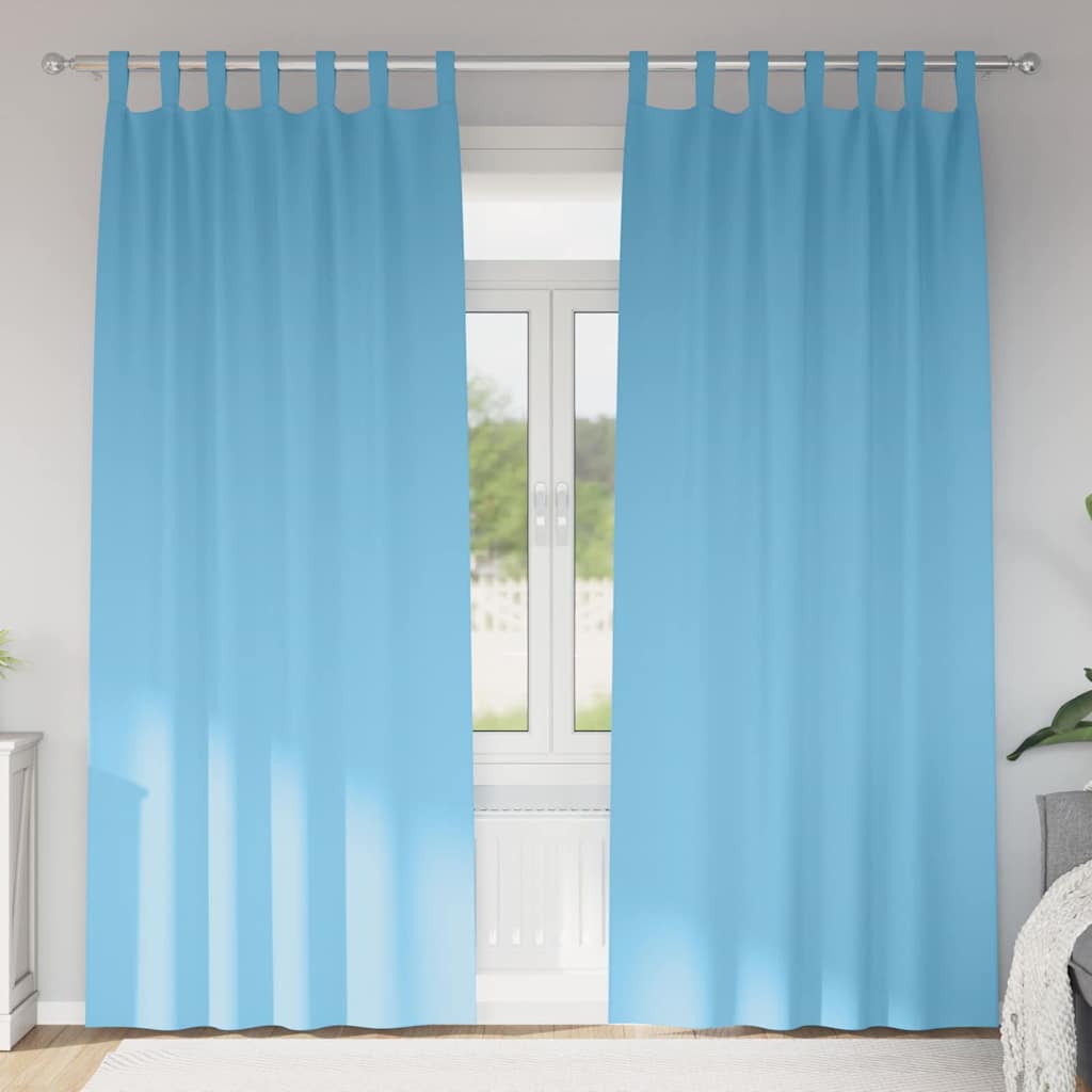 Blackout Curtains with Rings 2 pcs Light Blue 225 x 140 cm
