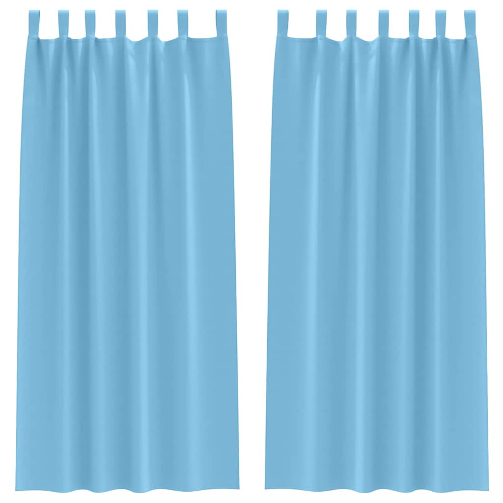 Blackout Curtains with Rings 2 pcs Light Blue 225 x 140 cm