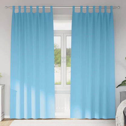 Blackout Curtains with Rings 2 pcs Light Blue 260 x 140 cm