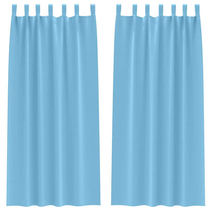 Blackout Curtains with Rings 2 pcs Light Blue 260 x 140 cm