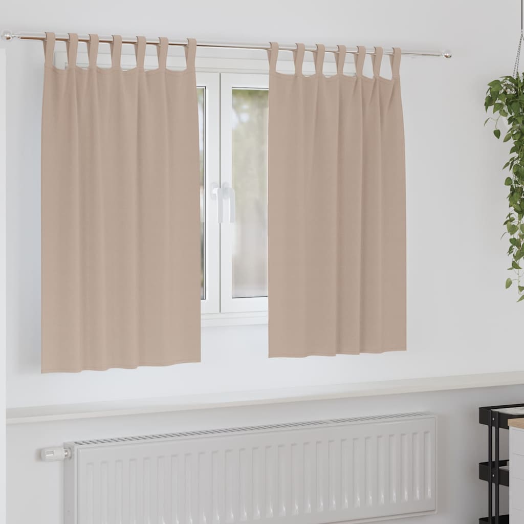 Blackout Curtains with Rings 2 pcs Taupe 140 x 140 cm Polyester
