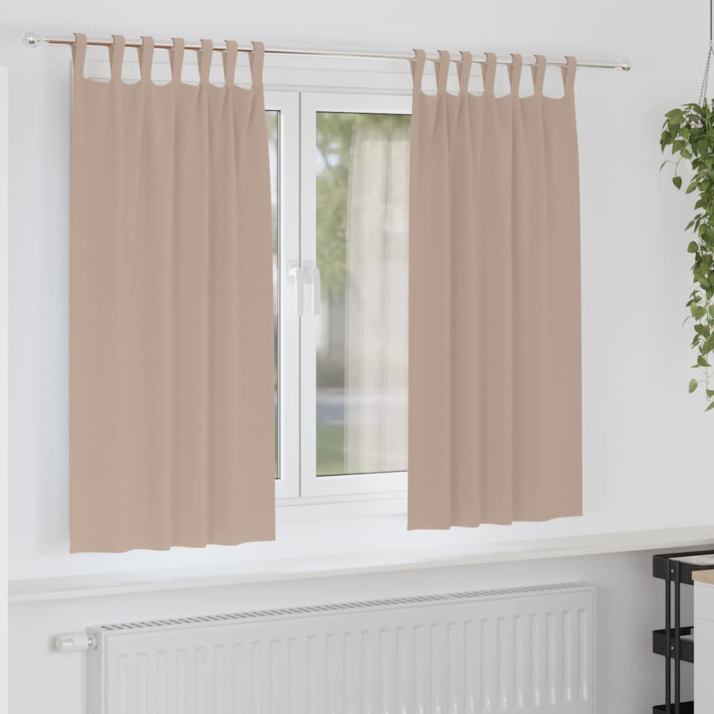 Blackout Curtains with Rings 2 pcs Taupe 175 x 140 cm Polyester