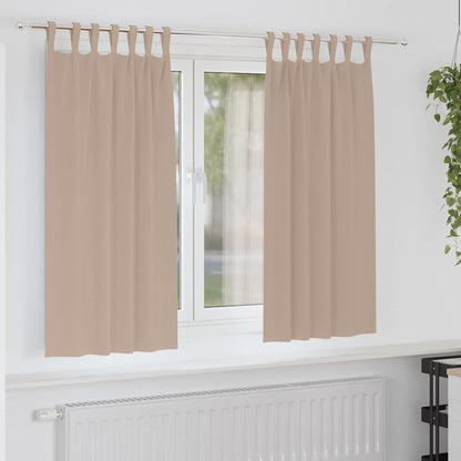 Blackout Curtains with Rings 2 pcs Taupe 175 x 140 cm Polyester