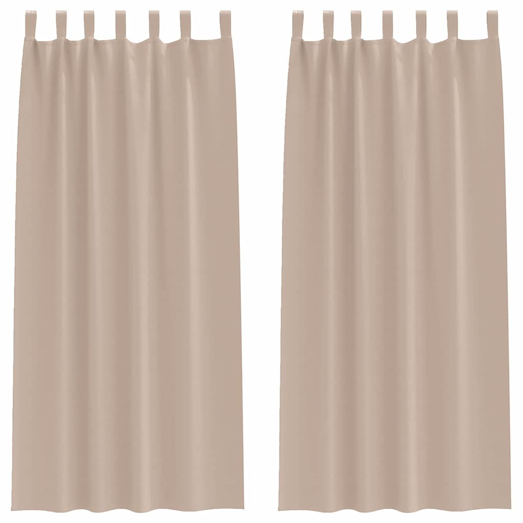 Blackout Curtains with Rings 2 pcs Taupe 245 x 140 cm Polyester