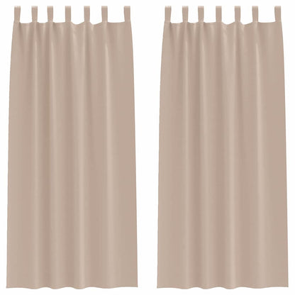 Blackout Curtains with Rings 2 pcs Taupe 245 x 140 cm Polyester