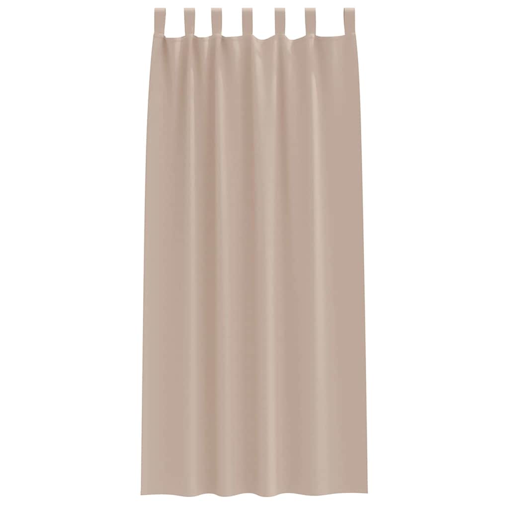 Blackout Curtains with Rings 2 pcs Taupe 245 x 140 cm Polyester