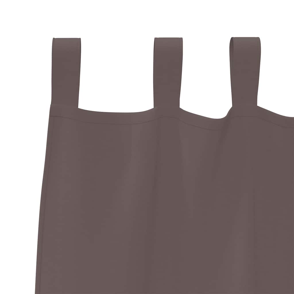Blackout Curtains with Rings 2 pcs Dark Brown 140 x 140 cm