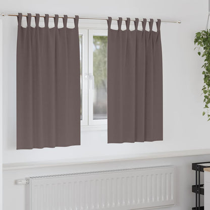 Blackout Curtains with Rings 2 pcs Dark Brown 140 x 140 cm